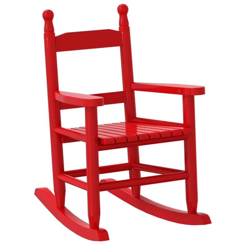 vidaXL Sedie a Dondolo per Bambini 2 pz Rosse Legno Massello di Pioppo