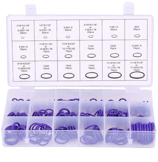 Set di O-ring per drenaggio 270 pezzi multifunzionale - Disco di supporto in gomma verde/blu - Adatto per veicoli - Codice del prodotto: 270 pezzi