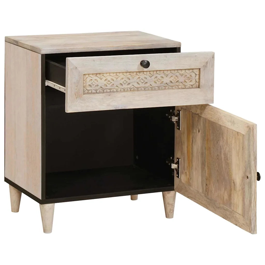 Comodino | Armadio da Notte | Mobiletto da notte Bianco 50 x 33 x 60 cm Legno ingegnerizzato