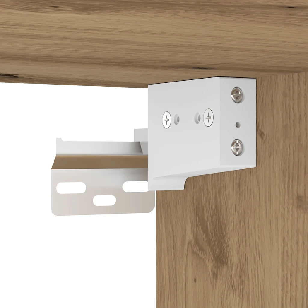 Set Mobile TV 4 pz Montato a Parete Rovere in Legno Multistrato 3329220