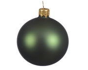 Box Da 6 Palline Di Natale Vetro Opaco Colore Verde Pino 8Cm