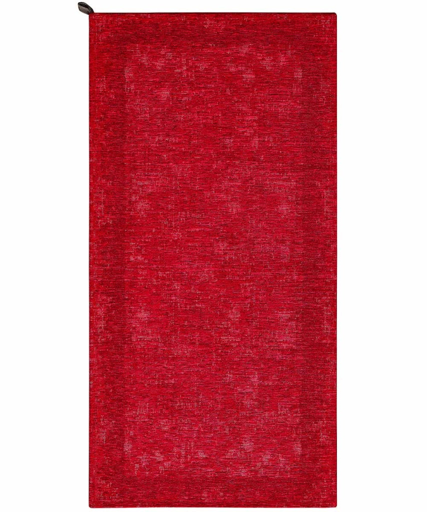 Tappeto moderno DUBLINO ROSSO elegante cornice tinta unita, passatoia cucina multiuso lavabile antiscivolo cm.55x280