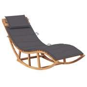 Lettino Prendisole a Dondolo con Cuscino in Massello di Teak cod mxl 44845