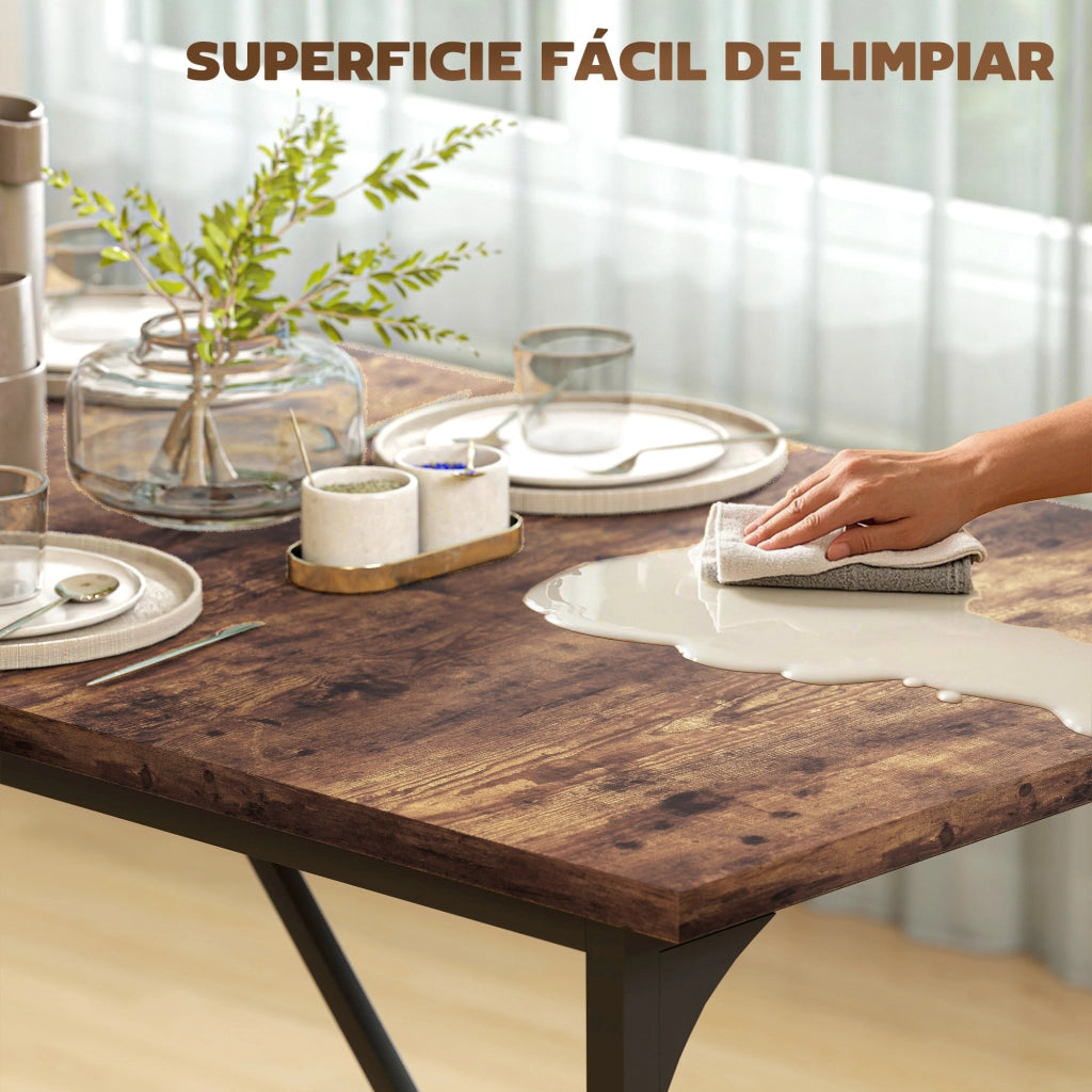 Tavolo da pranzo rettangolare allungabile 6-8 persone ¨C Xylo ¨C Legno effetto noce gambe metallo 180x80x75,5cm