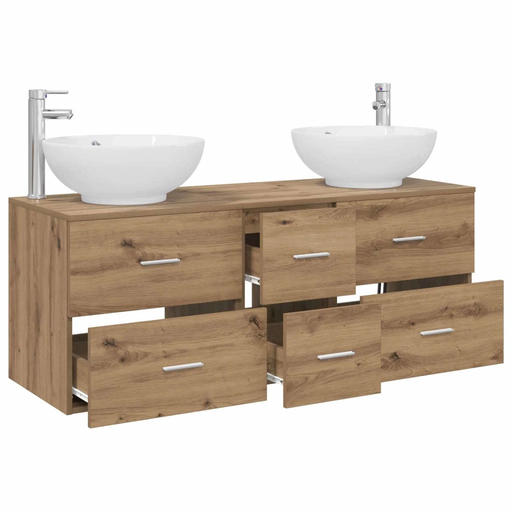 Set di mobili per il bagno 3 pz Rovere Artigianale 3405914