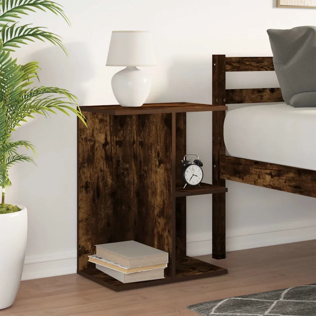 Comodino Rovere Fumo 46,5x29x61 cm in Legno Multistrato 858658