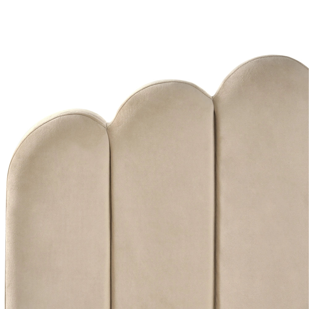 Letto matrimoniale 180 x 200 cm velluto Gambe in metallo tortora con testiera e base a doghe