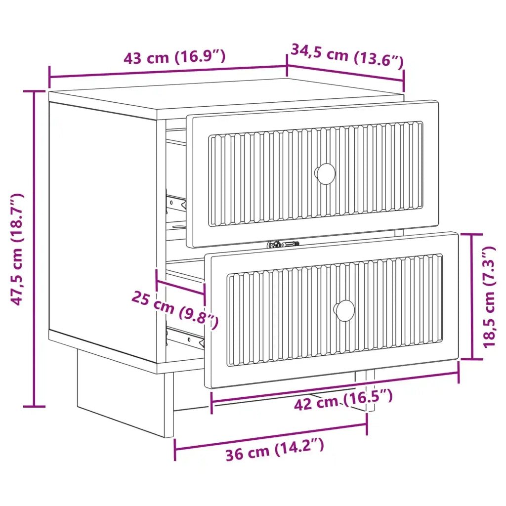Armadio da Notte con cassetto Grigio Sonoma 43 x 34,5 x 47,5 cm 893847