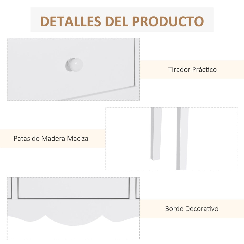 Consolle con 3 cassetti ¨C zephmum ¨C Bianco 100x32x85 cm