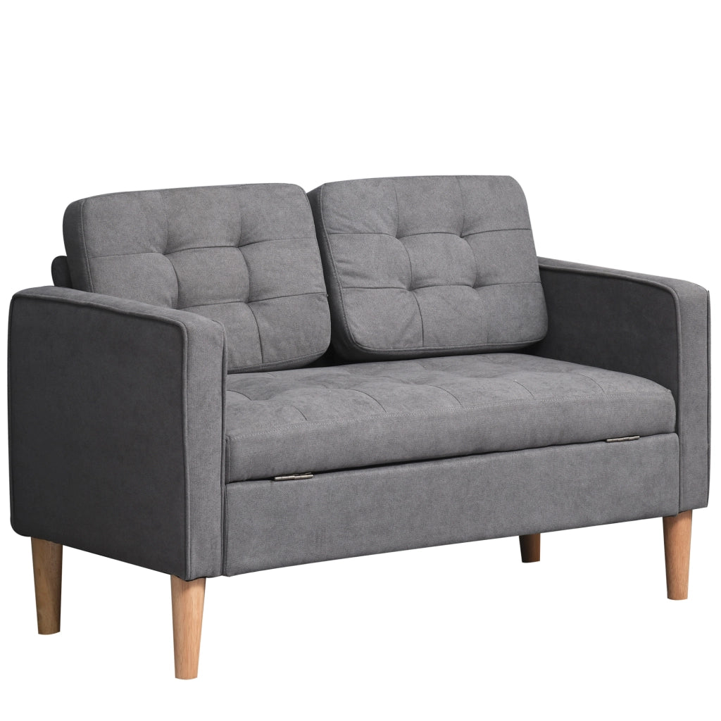 Divano 2 posti con cassetti ¨C zephmum ¨C Grigio 117x62x78 cm