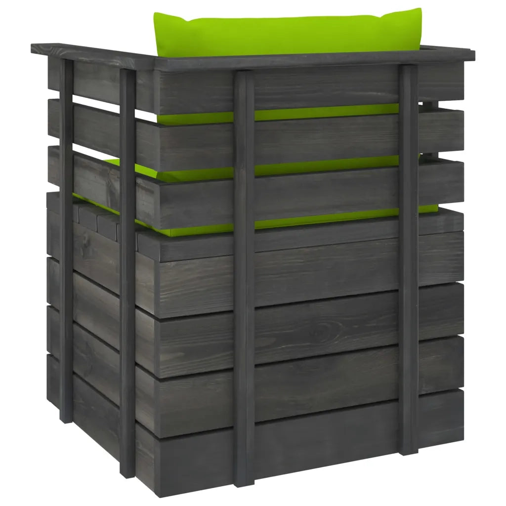 Poltrona da Giardino con Cuscini in Legno di Pino cod mxl 72347