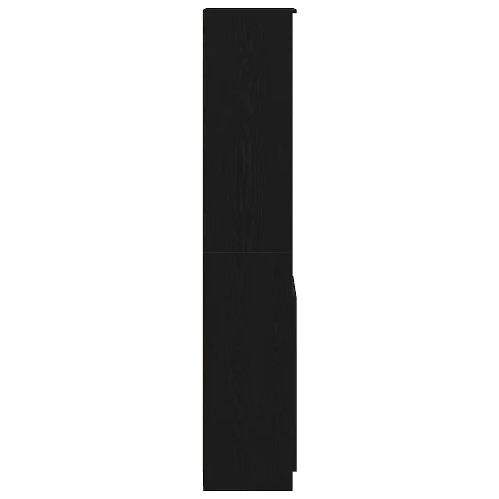 Credenza Rovere Nero 37,5x35x180 cm in Legno Multistrato 861671