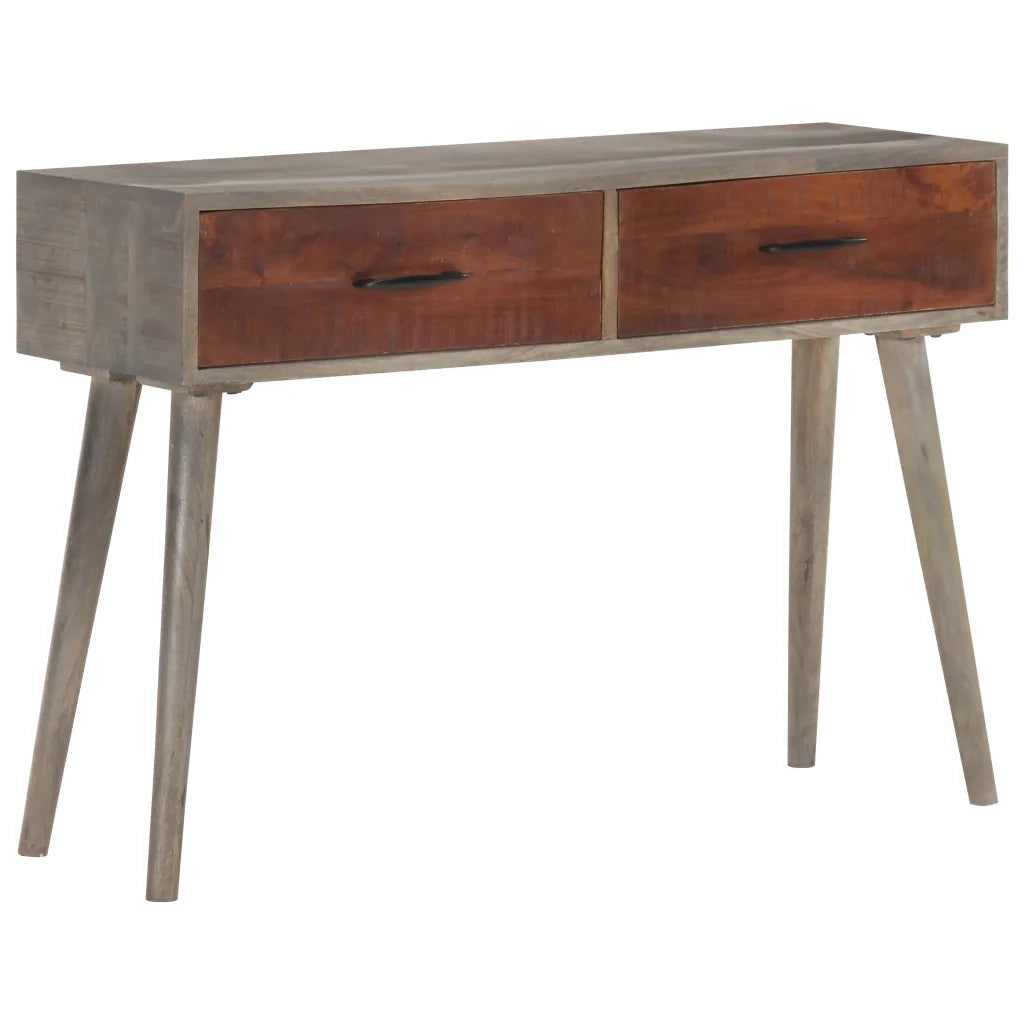 Tavolo Consolle | Tavolo d'Ingresso Grigio 110x35x75 cm in Massello di Mango Grezzo