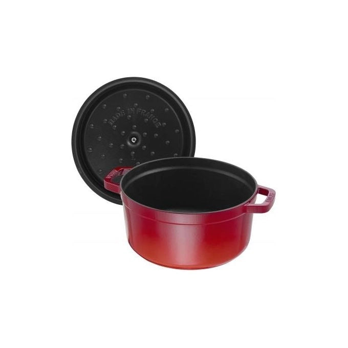 Staub 40509-820 Cocotte Casseruola in Ghisa Diametro 20 cm Capacita' 2,2 L Adatta a Tutti i Piani Cottura incluso Induzione Forno e Grill Colore Ciliegia (frutto)