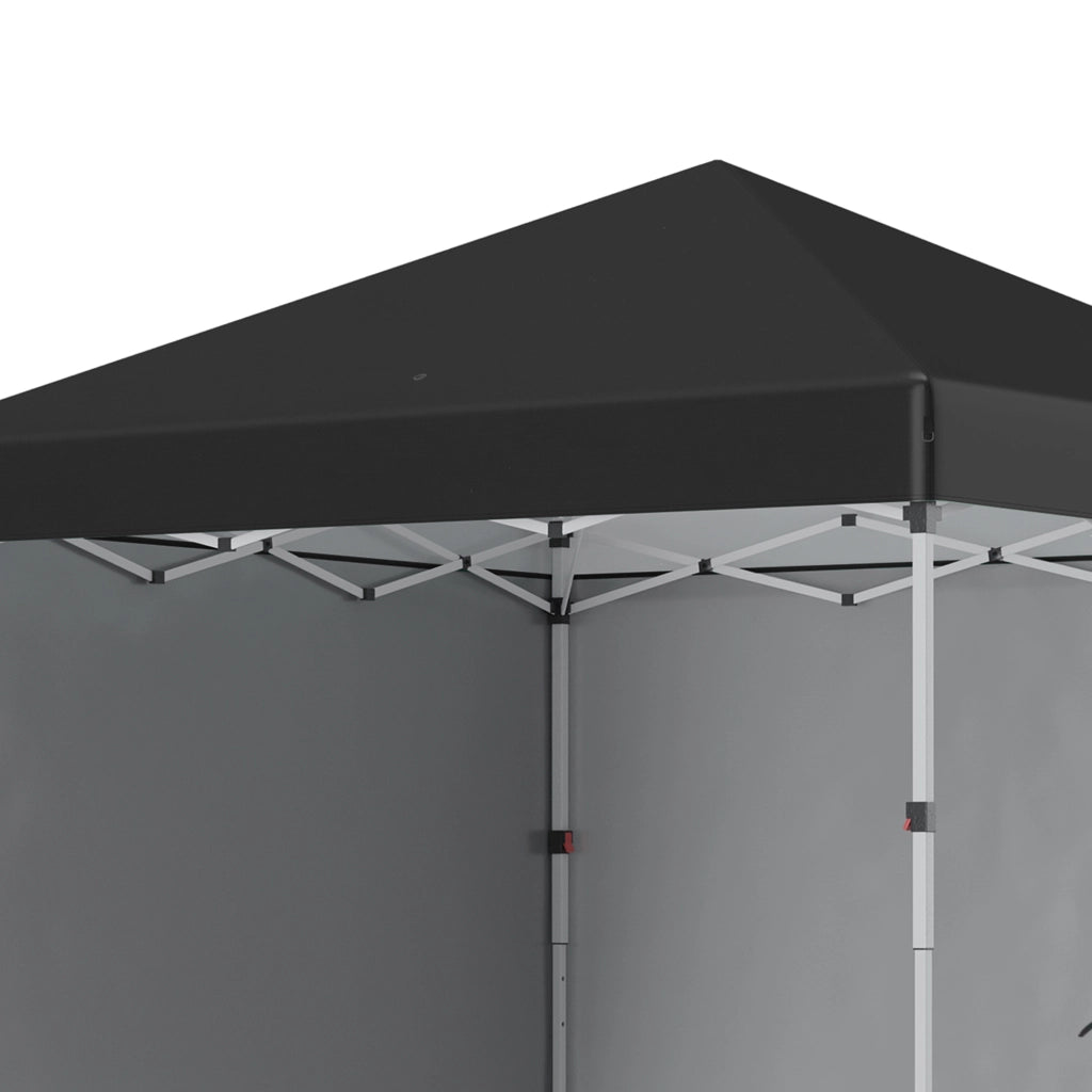 Gazebo 2.97 x 2.97 m con protezione UV e pareti laterali tenda con sacco di sabbia tenda a scomparsa per patio in acciaio nero