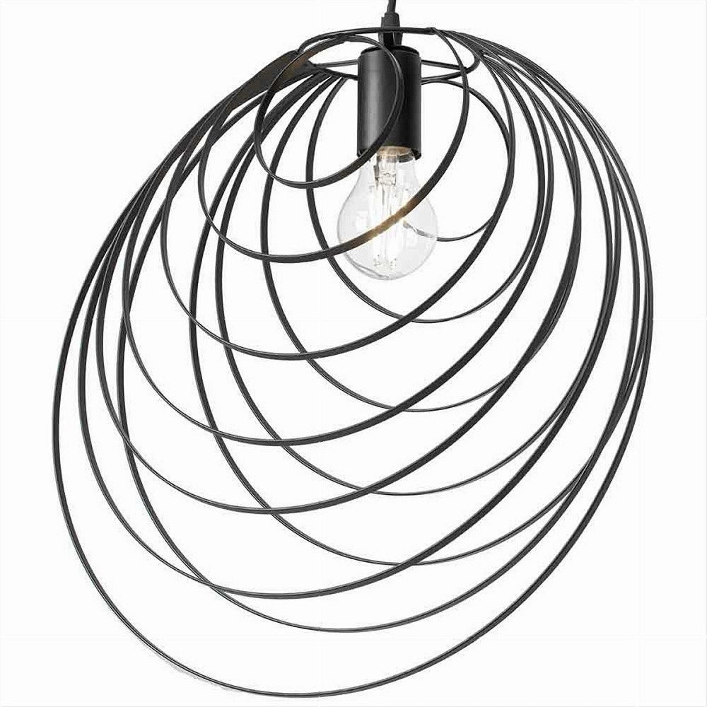 Trade Shop - Lampadario A Sospensione Nero E27 Lampada Geometrica Da Soffitto Decorativa B86 -