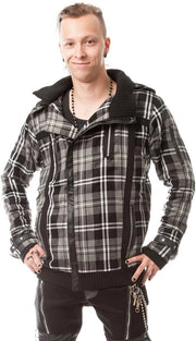 Giubbotti da uomo con cappuccio rimovibile - design trendy - imbottitura di fleece - disegno a scacchi - molto versatile da combinare - alto comfort di portata - Jack