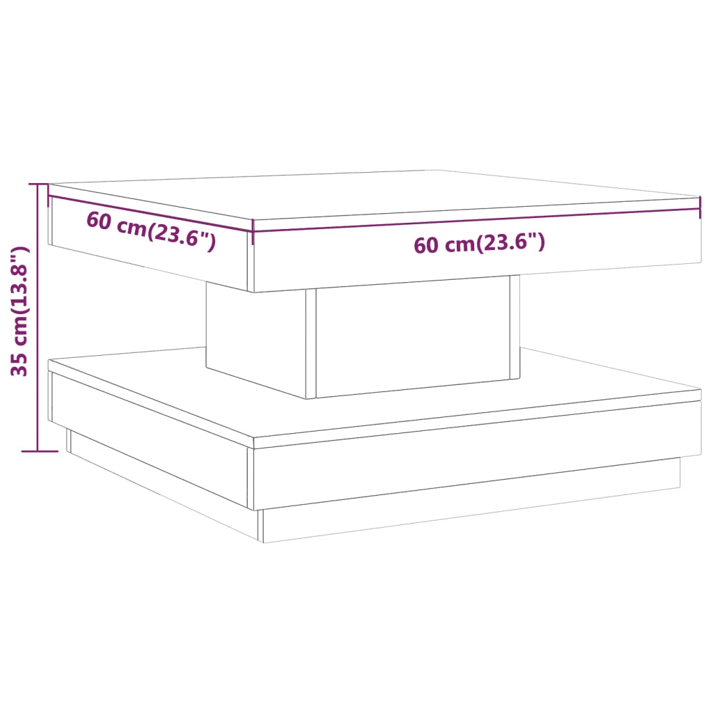 Tavolino da Salotto Marrone Scuro 60x60x35 cm in MDF 286097