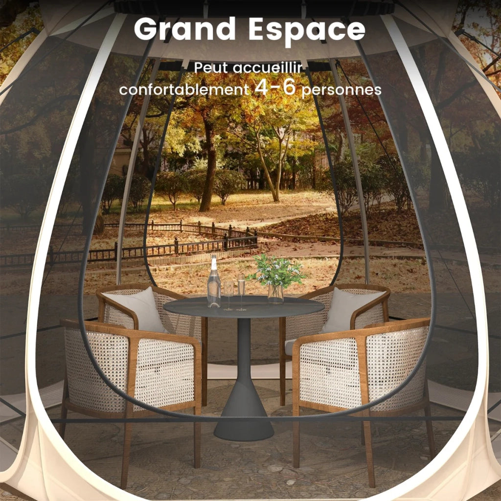 Tenda a zanzariera pop-up 310 x 270 x 210 cm per 4-6 persone facile da montare stile campeggio poliestere beige 20_0014342