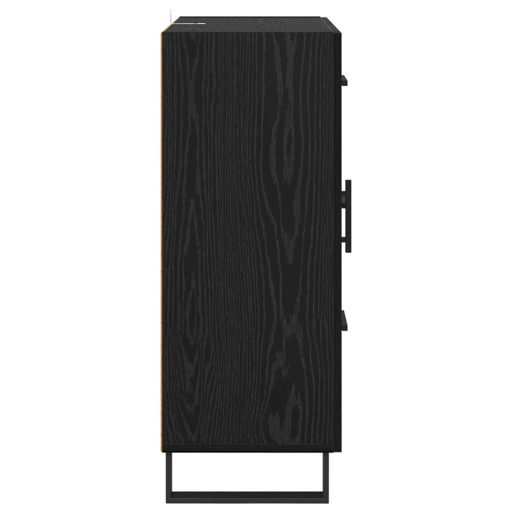 Credenza | Madia | Buffet da pranzo | Armadio da pranzo con cassetto Rovere Nero 69,5 x 34 x 90 cm