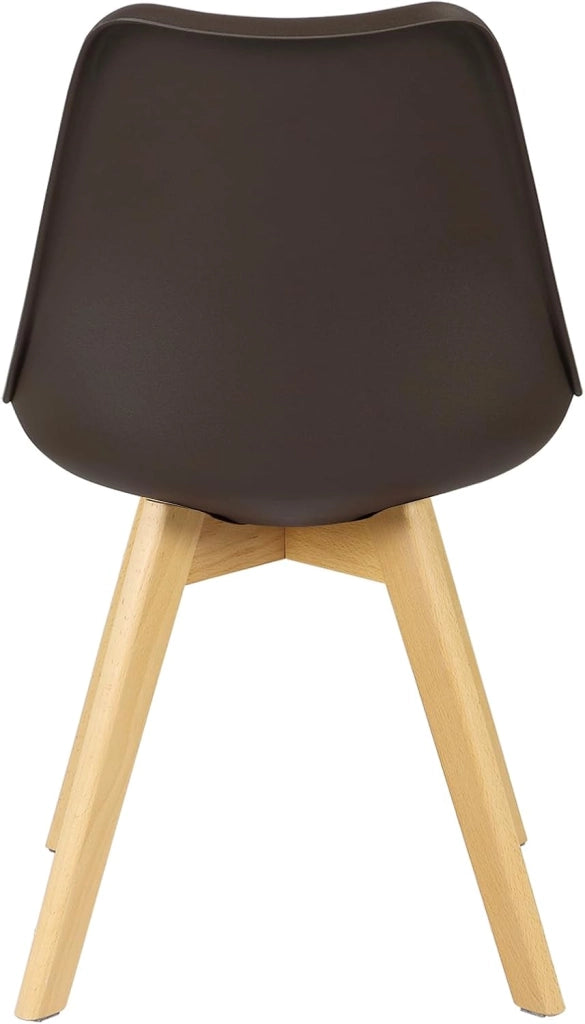 Sedie da Pranzo Set di 2, Sedie da Cucina con Imbottite Moderne, per Sala Pranzo, in Legno Massello e Pelle Sintetica, Capacità di Carico 150 kg, Moderne, BH29br-2