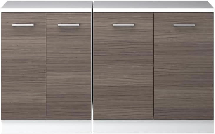Set di mobili sottotetto Rion, Grigio nobile, 140 cm Set di 2 carcasse armadio profondità 60 cm, adatto per il salvaspazio sotto tetti spioventi