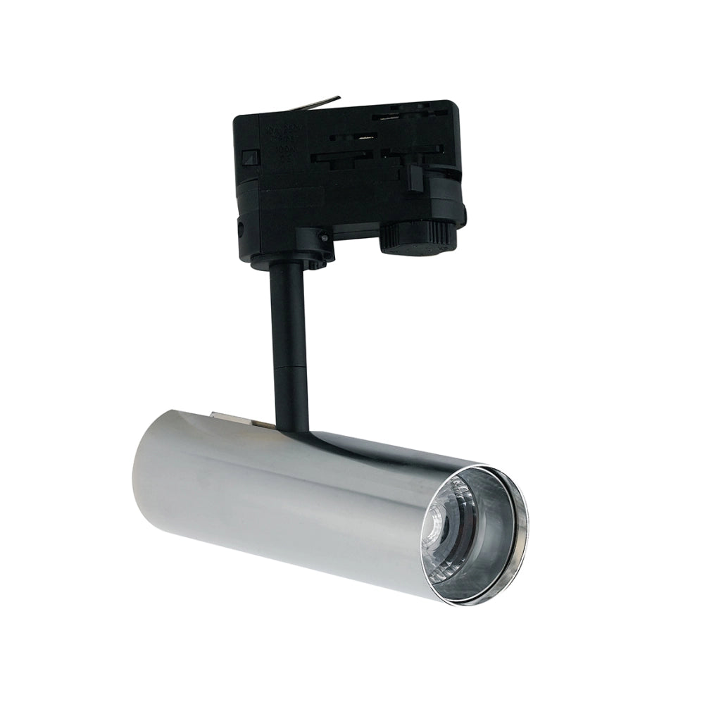 FARO BINARIO LED ROCKET CROMO IN ALLUMINIO 7W 500LM 3000K 16,5X16,5X5 CM.