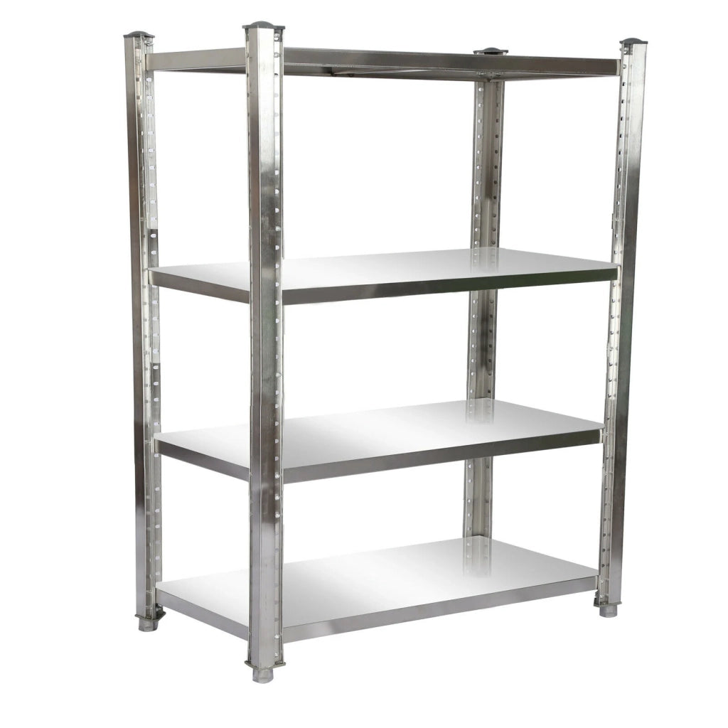 Ripiani in acciaio raffinato 4 superfici di appoggio mobile da cucina in acciaio inox 155 cm 16_0000505