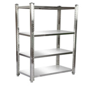 Ripiani in acciaio raffinato 4 superfici di appoggio mobile da cucina in acciaio inox 155 cm 16_0000505