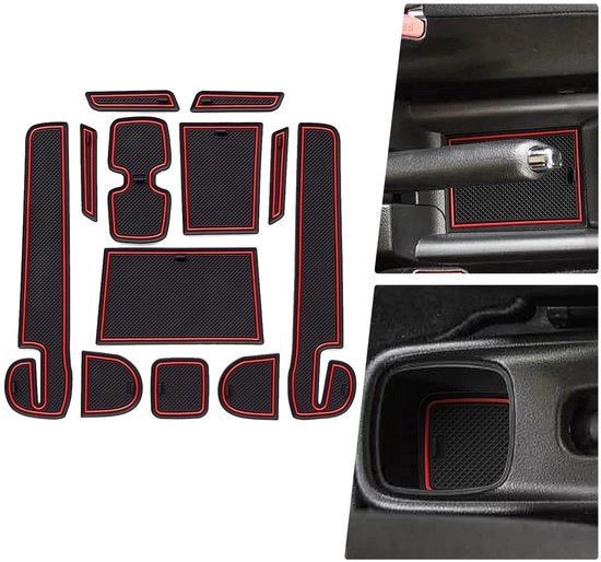 Materassini antiscivolo in gomma compatibili con Suzuki Swift Sport/Hybrid 2017-2024, materassini antiscivolo per braccioli materassini antiscivolo per tazze, decorazione interna dell'auto, 12 pezzi
