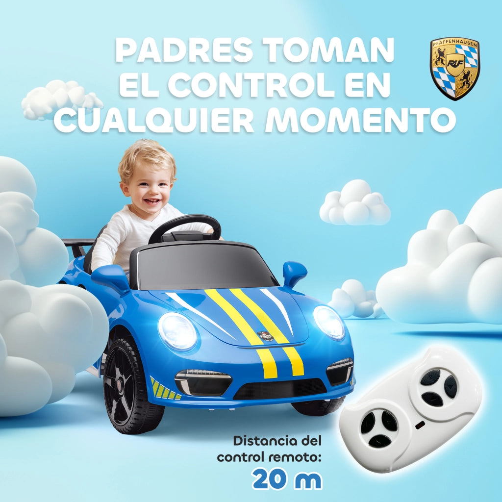 Auto Elettrica per Bambini con Telecomando e Sirena ¨C Minimal ¨C Blu