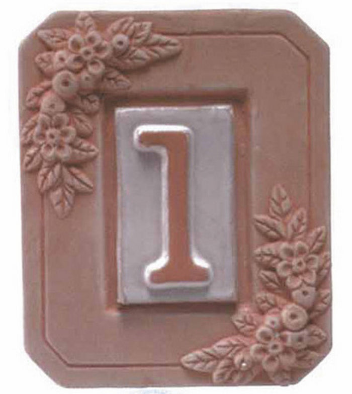 portanumero in terracotta 1 posto cm. 13x16 cod:ferx.34718