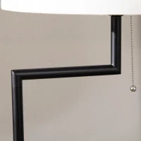 Lampada da Terra con Piano, Lampada Da Terra, Cordino di Trazione, E 27, 40 W, Bambù, Naturale e Nero