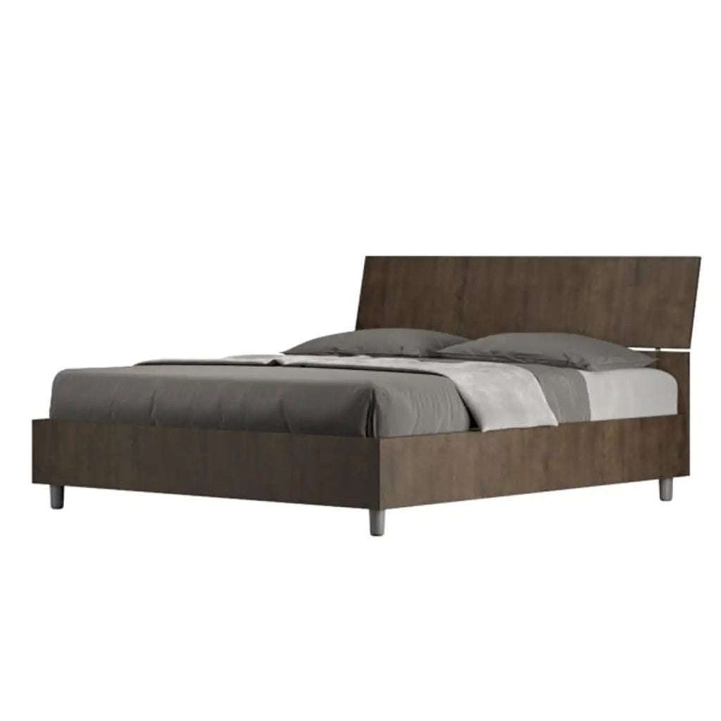 Letto matrimoniale con rete 160x190 testata inclinata noce Demas