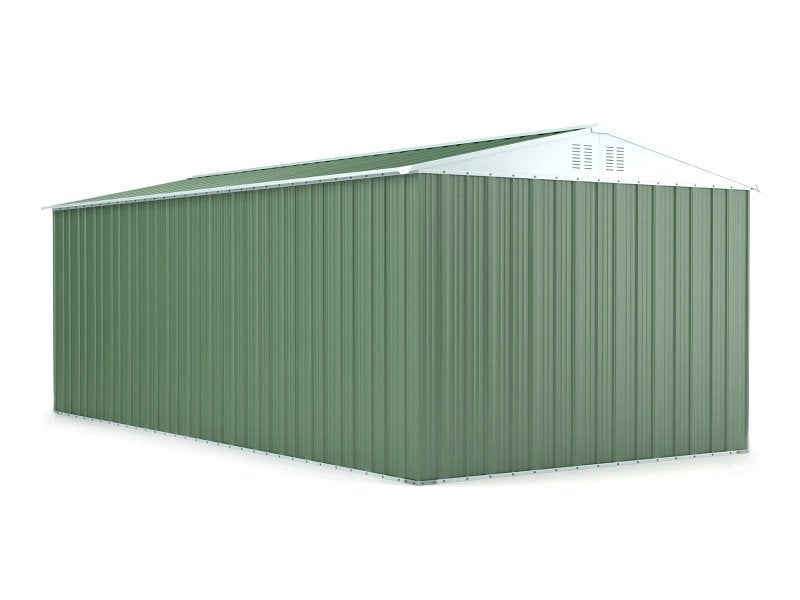 Casetta Box da Giardino in Lamiera di Acciaio Porta Utensili 327x611x235 cm Enaudi Verde