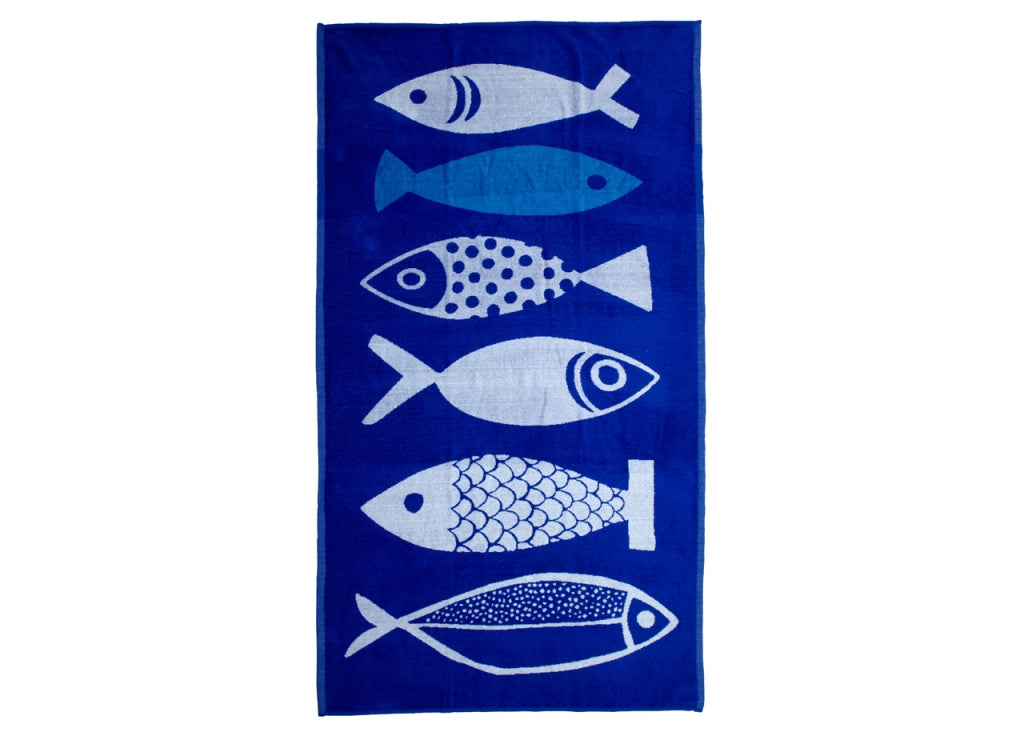 Telo Mare Jacquard Spugna Asciugamano Spiaggia Disegno Lipari