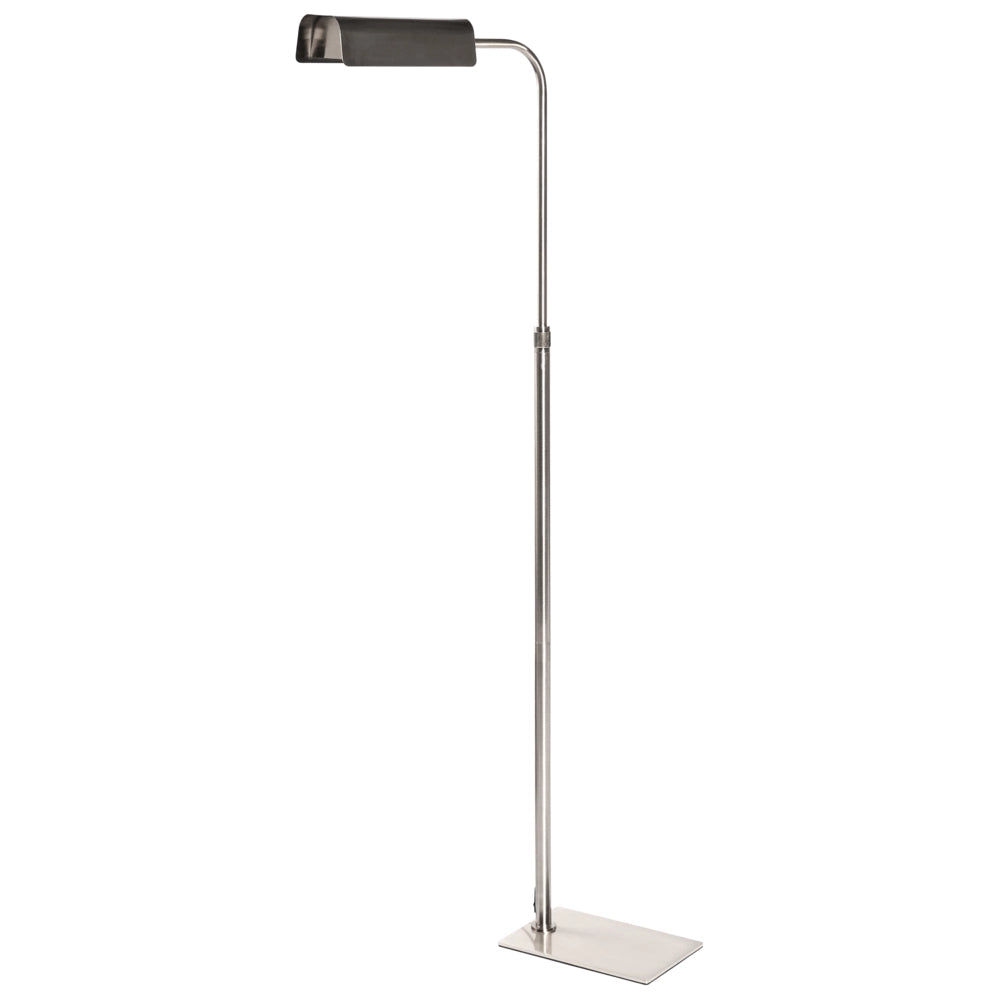 Lampada da terra con base in acciaio argentato, regolazione dell'altezza, stile moderno, interruttore on/off, stile glamour