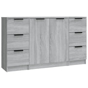 Credenze 3 pz | Madia | Buffet da pranzo | Armadio da pranzo Grigio Sonoma in Legno Multistrato