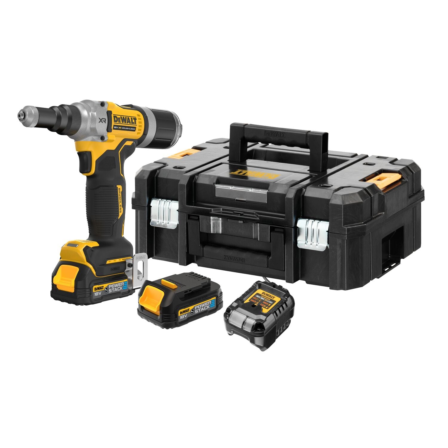 DEWALT DCF414E2GT-QW Rivettatrice 18V XR brushless 2 batterie POWERSTACK 1,7 Ah
