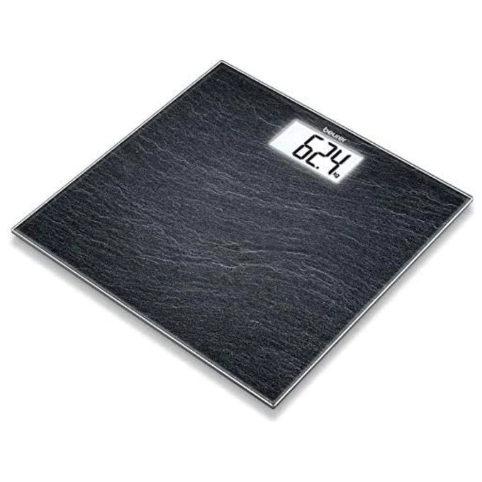 Beurer GS 203 Slate Bilancia in Vetro, Effetto Ardesia, Design Sottile, lcd