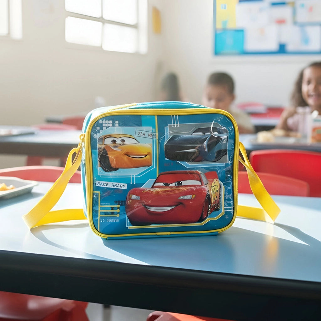 Borsa Isotermica per Bambini Motivo Macchine da Corsa con Cinghia Regolabile Rosso / Giallo Cars