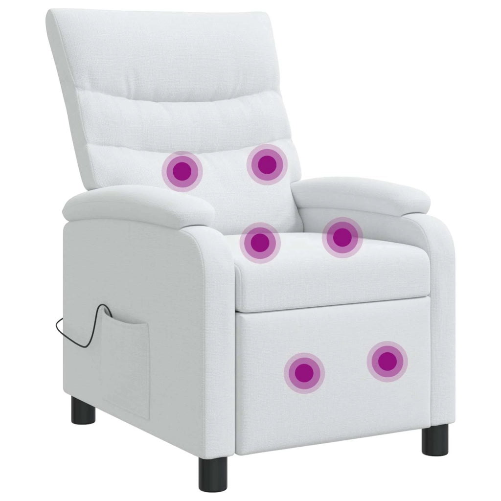 Divano Sedia-Poltrona Massaggiante Bianco Tessuto 494141
