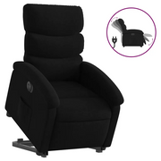 Poltrona | Sedia Relax Alzapersona Reclinabile Elettrica Nera in Tessuto
