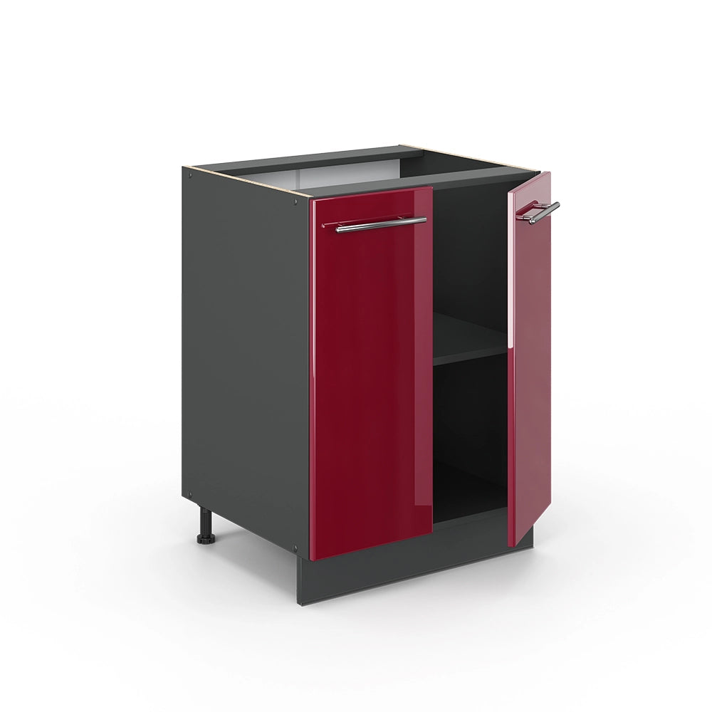 Mobiletto base cucina Fame-Line Bordeaux lucido/Antracite 60 cm, PL Antracite Vicco