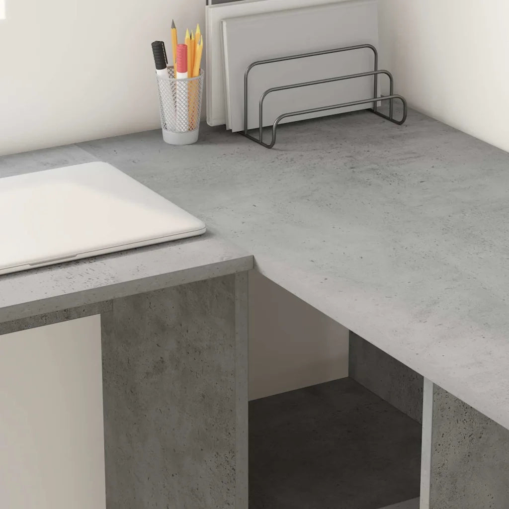 Scrivania Grigio cemento 142 x 102 x 73 cm Legno ingegnerizzato 869293