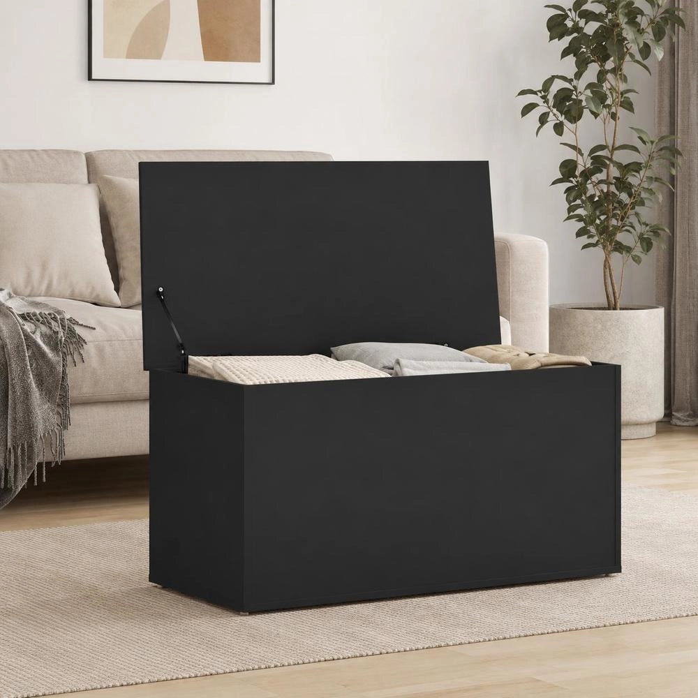 Storage Chest, Black, 84x42x46 Cm, Wood-based Material