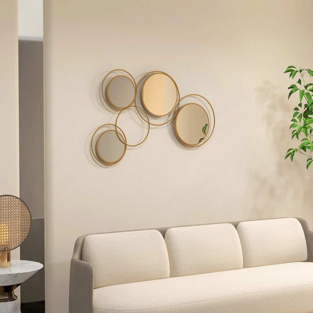 Specchio Decorativo Parete 3D ¨C Zephmum ¨C Dorato 110x68 cm