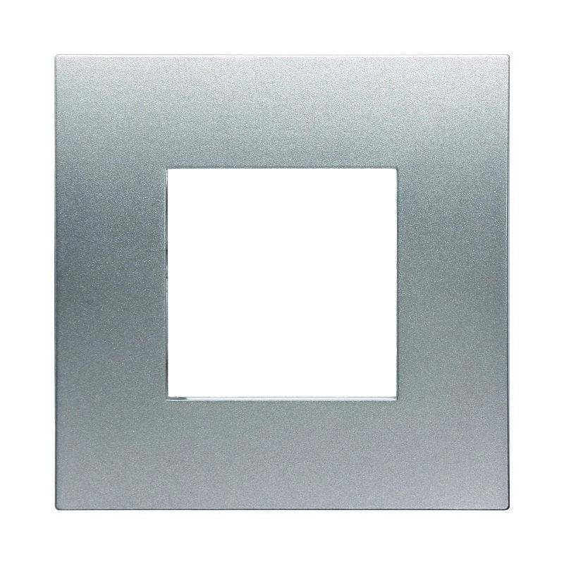 Placca Plastica Serie Venus 2P Colore Titanio Compatibile Con Vimar Arke