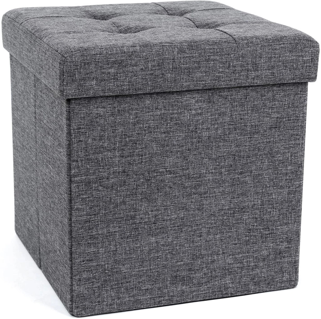 Pouf contenitore da 40 litri in tessuto grigio scuro 12_0000426
