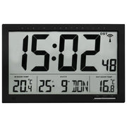 TFA 60.4510.01 Orologio da parete digitale radio controllato XL con temperatura interna e esterna display 110 mm cifre colore Nero